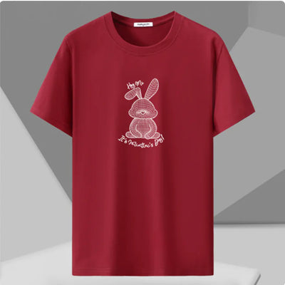 Men's Spring Loose Fit Half-Sleeve T-Shirt (Plus Size)