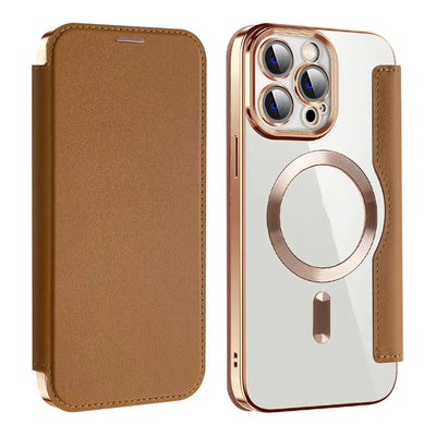 Magnetic Card Wallet Phone Case with Wireless Charger