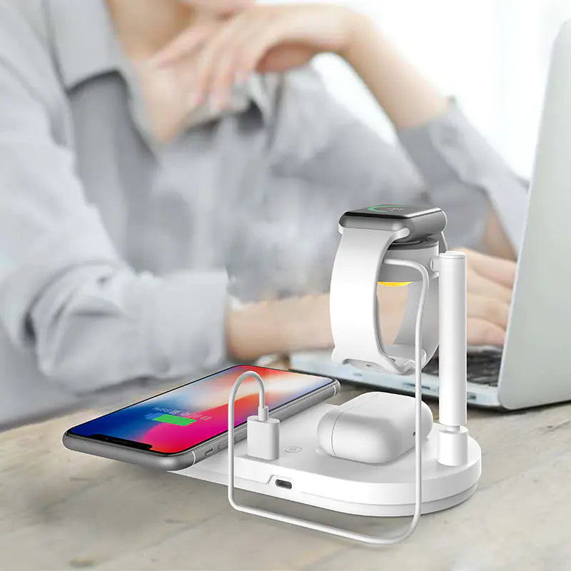 15W Fast Wireless Charger Lamp & Phone Stand (4-in-1)